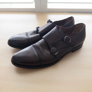 Antonio Maurizi Mens Double Monk Strap Shoes 44 EU Brown Leather Made in Italy